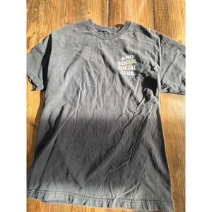 Anti Social Social Club Peacock Feather Graphic Tee Charcoal Black Mens Large